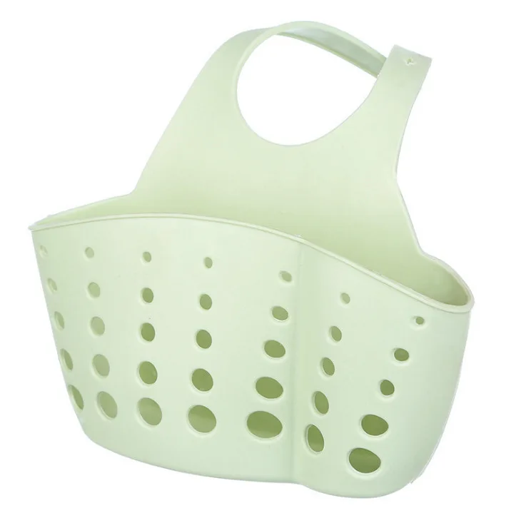 

Portable Basket Home Kitchen Hanging Drain Basket Bag Bath Storage Tools Sink Holder Kitchen Accessory, Green blue pink brown khaki