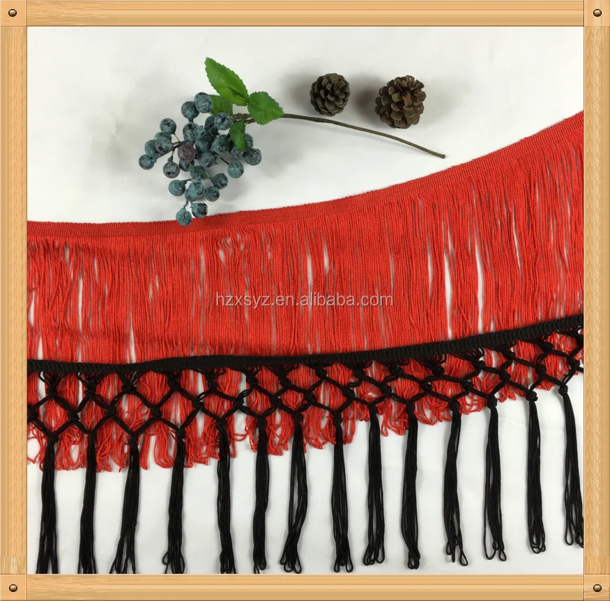 Polyester Stretch Tassel Fringe With Trimming For Garment