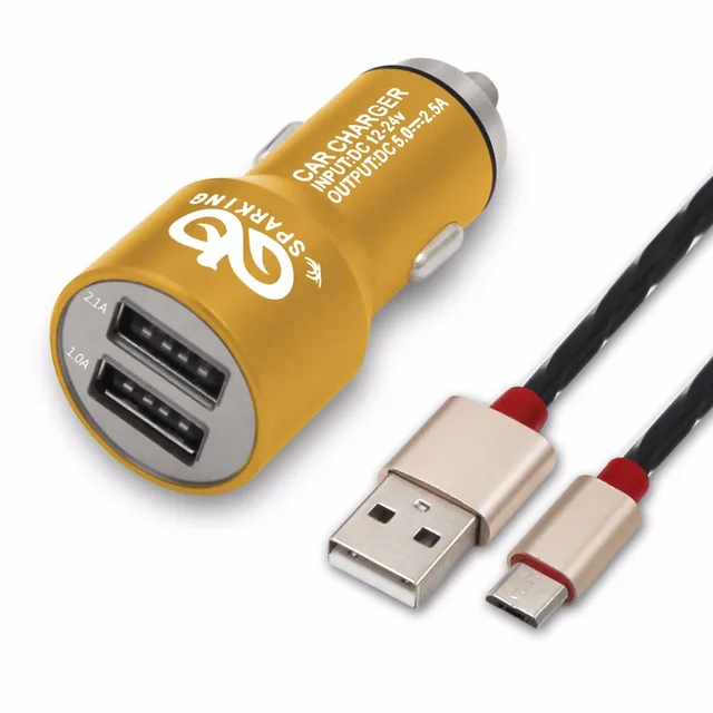 Mobile Phone Accessories 5V2.1A Dual Usb Car Charger