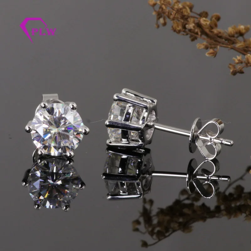 

Fashion earring designs new moissanite diamond earrings 14k white gold earring