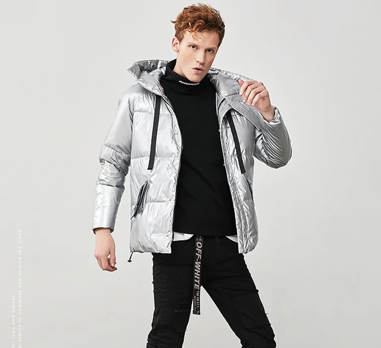 
100% Nylon Down Jacket Men Padded Parka Jacket 