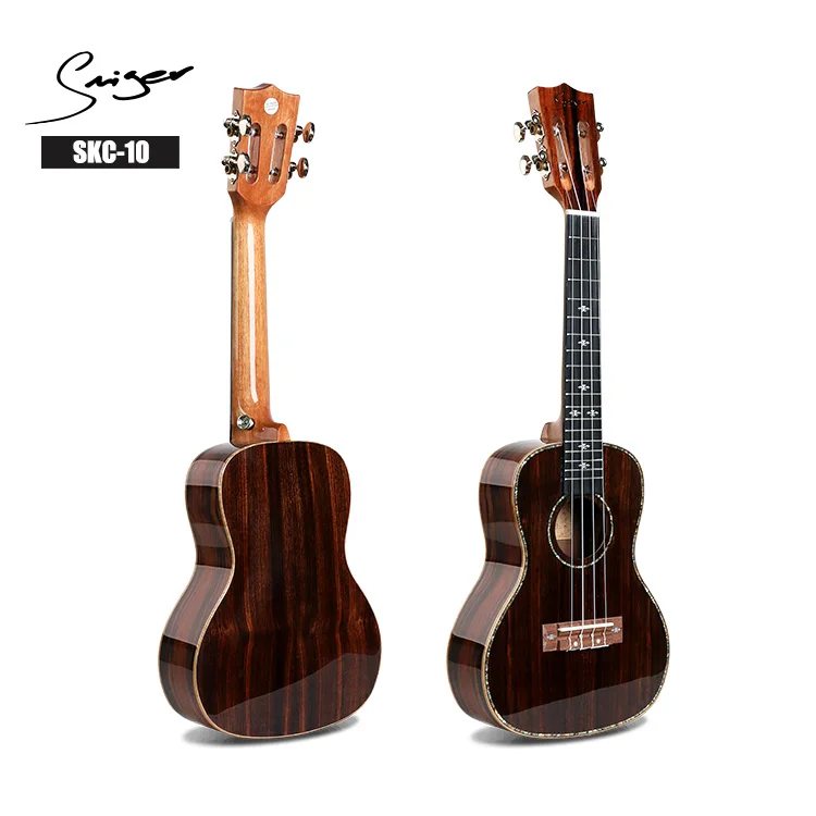 

Professional Wholesale OEM factory Handmade Gloss Finish High Grade Ebony Concert ukulele