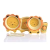 Wholesale children bamboo dinner set Great Children Tableware 5 pcs bamboo fiber kids dinner set