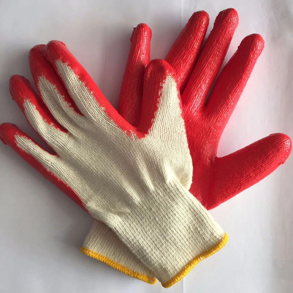 Chinese Factory Provide Rubber Laminated Coated Cotton Hand Gloves For