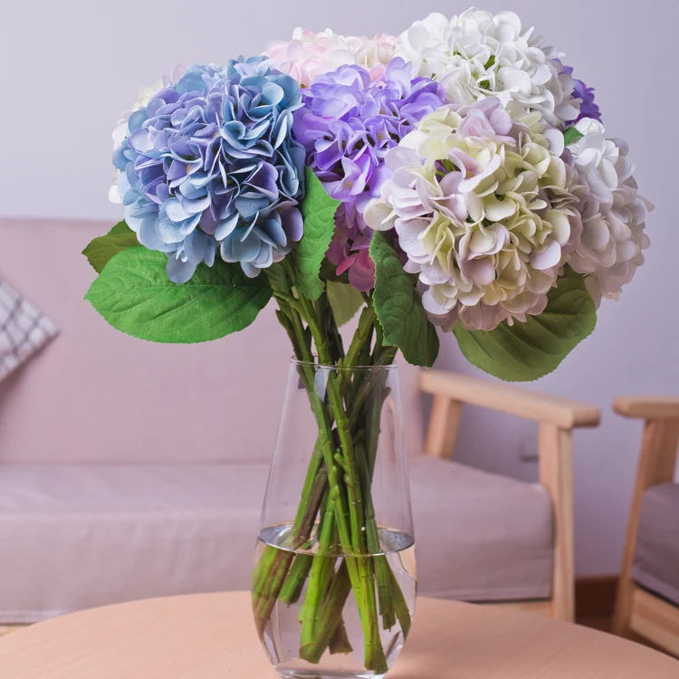 Artificial Silk Flower Hydrangea Real Touch 6color Artificial Flowers