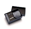 wholesale custom paper bow tie packaging box + poly neck tie+pocket square +cufflink +tie bar