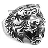 Stainless Steel New Design Refers to the Tiger Hiphop Ring Men