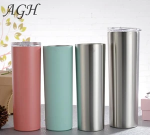 Image of 2019 Hot sale skinny tumblers 20oz stainless steel coffee cup with slide lid and straw tumbler cups