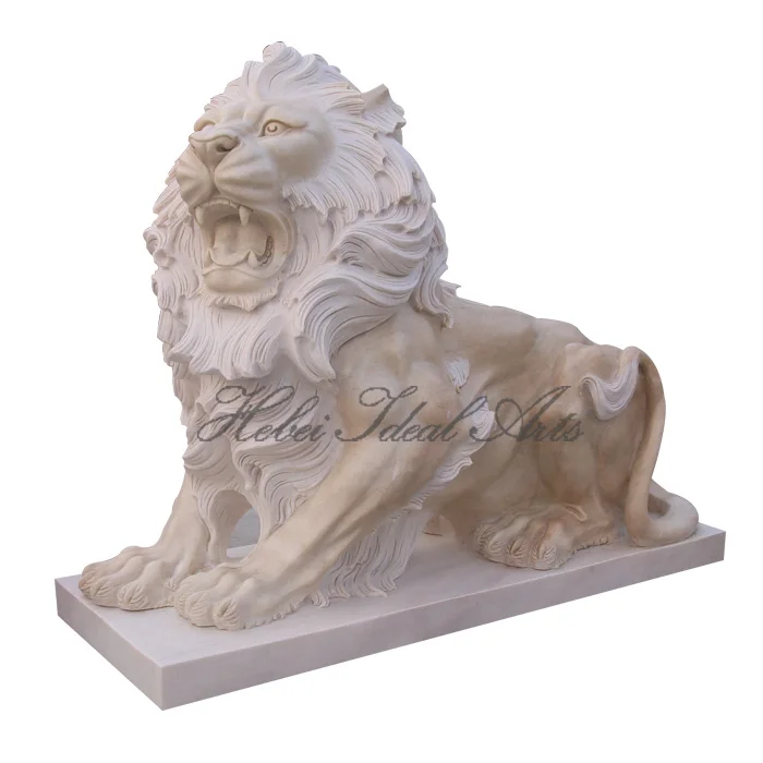 Life Size Natural Granite Antique Marble Animal Lion Statues For Sale