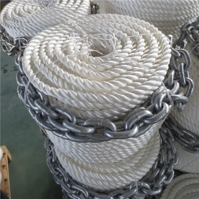double braided nylon marine dock line,white boat mooring rope