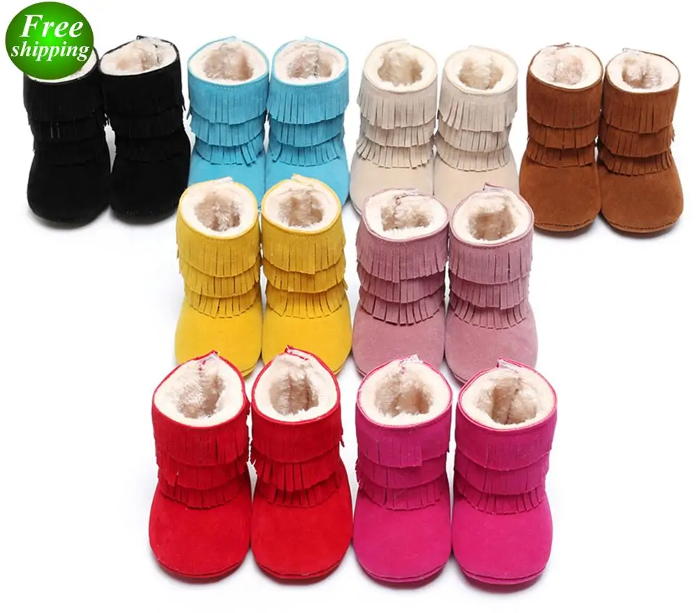 

Toddler Warm Boots Solid Color Baby Winter shoes