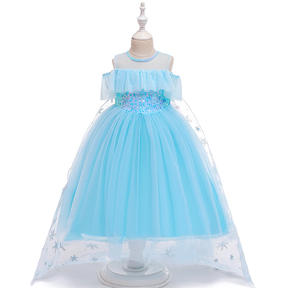 

Made in China Wholesale Clothing Elsa princess girl frock party dress Wedding flower girl frock BX1631
