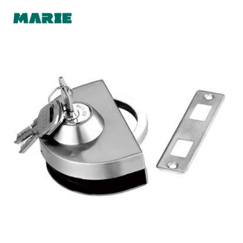 Commercial Sliding Frame Less Tempered Glass Door Hook Key Lock