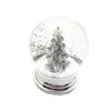 Resin music box snowing led light snow ball glass water globes with christmas tree inside