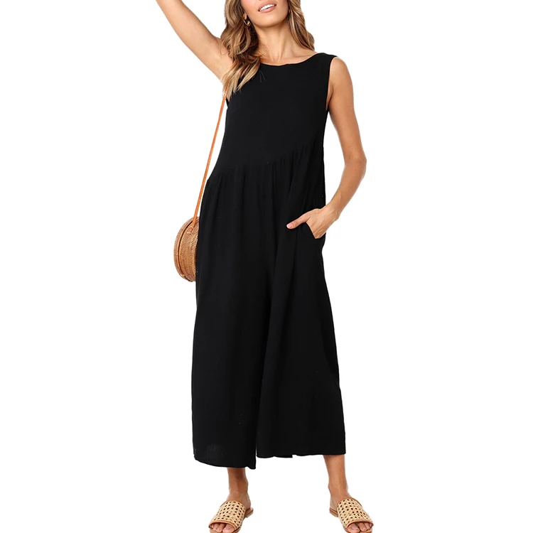 

2019 New arrival fashion Womens Plus Size Wide Leg Pants Rompers, As picture;can be change