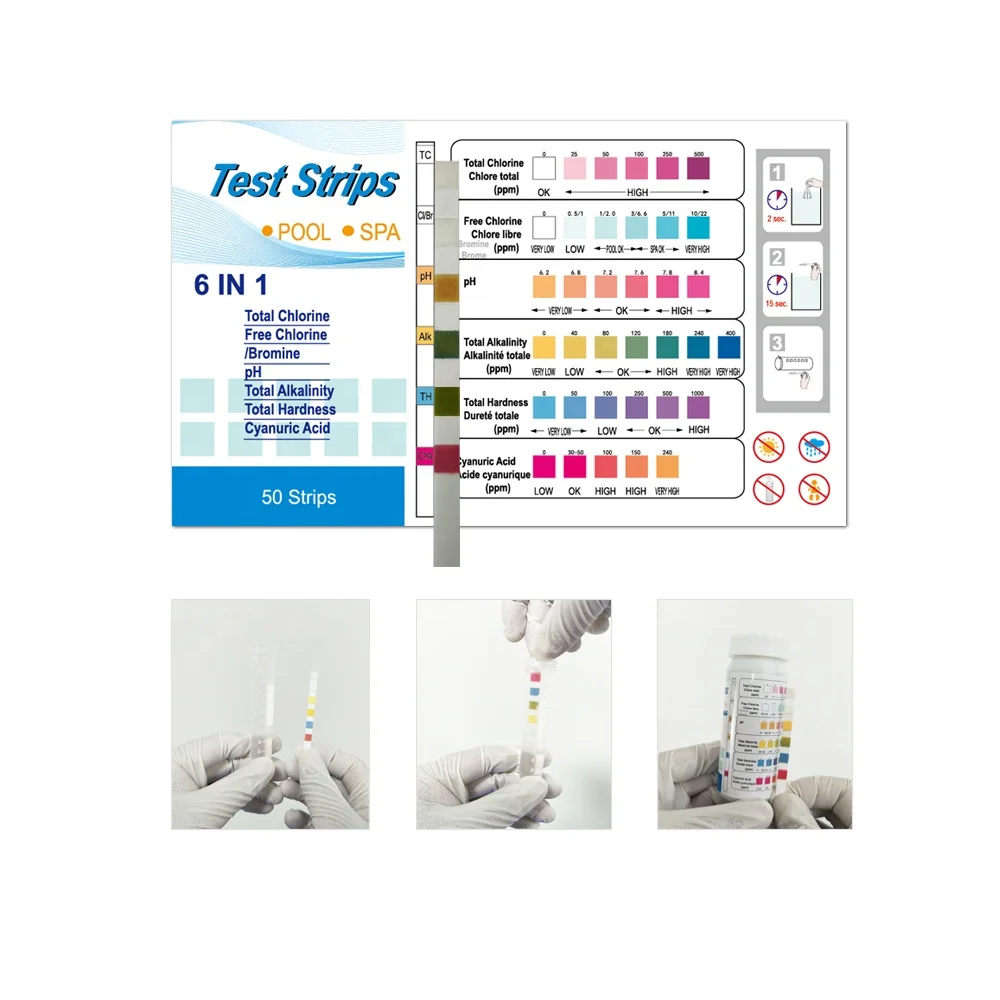 
Water Test Strips 6 In 1 Drinking Water Test Strips, Pool Test Strips 