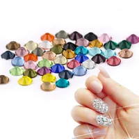 

Sparkling Non Hot Fix Flat Back Rhinestones, Glass Nail Art Rhinestones For Decoration