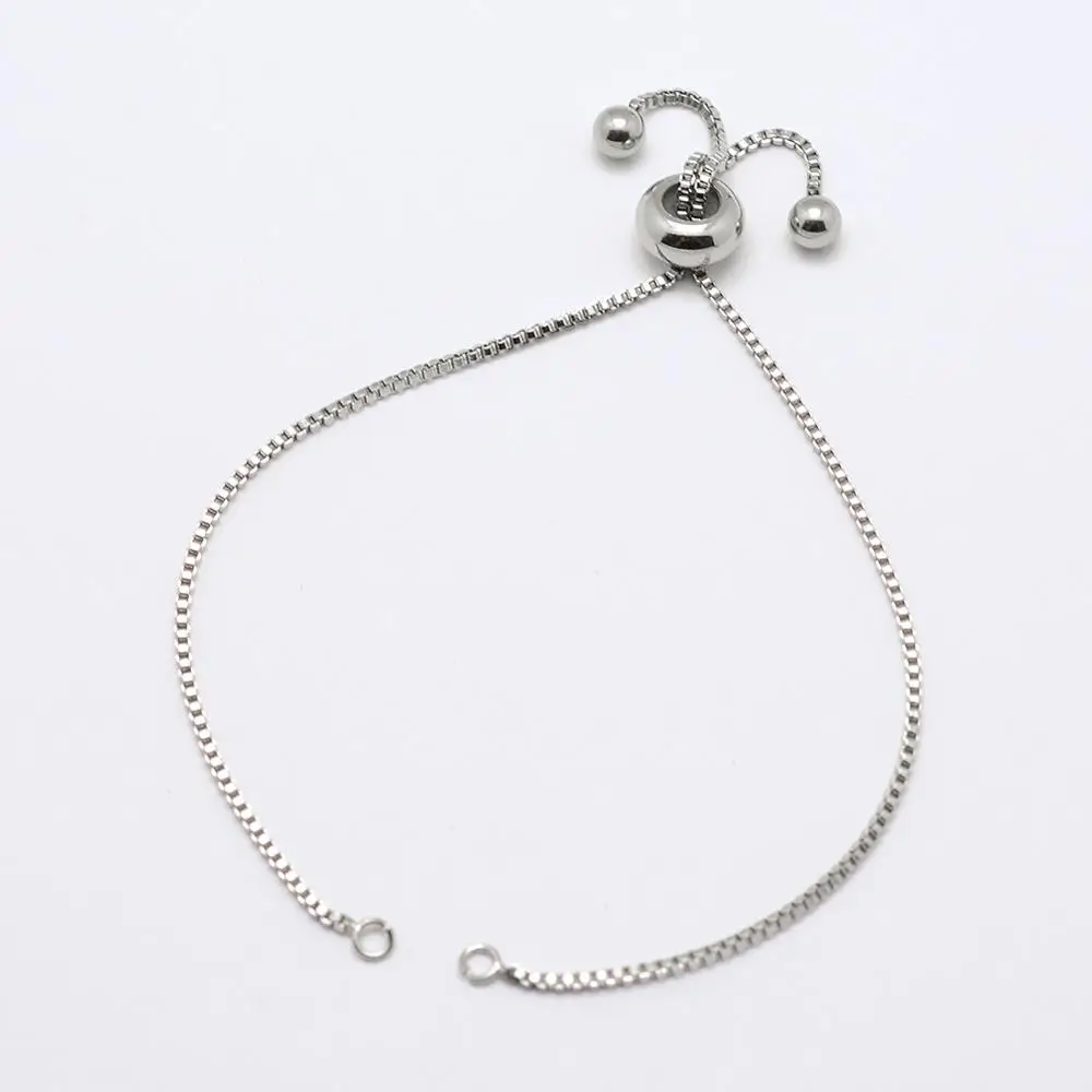 

PandaHall 304 Stainless steel Chain Bracelet Making Stainless Steel Color 8-5/8"(220mm) 1mm, Hole 2mm
