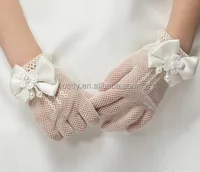 

Sweet Cheap Lace Flower Girl Gloves Children Ivory Wedding Mesh Glove for Kids