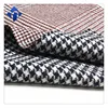 Mills fashion check and houndstooth 50% polyester 50% wool double sided woolen fabric for winter heavy fashion coat