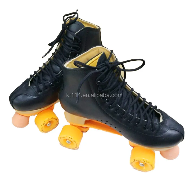 leather  4 Wheel Speed Roller Skates Shoes for men