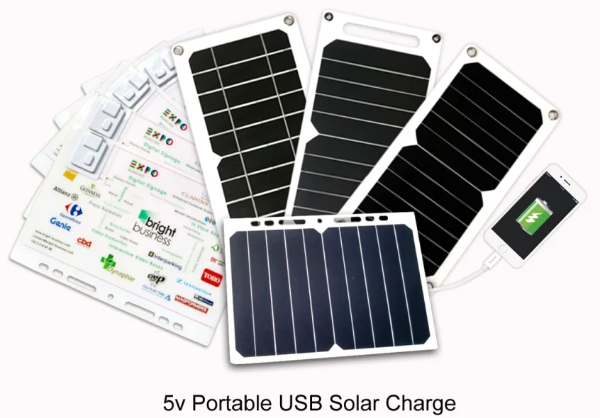 High Efficiency Flexible Portable Phone Solar Charger 5w 5v Mini Solar