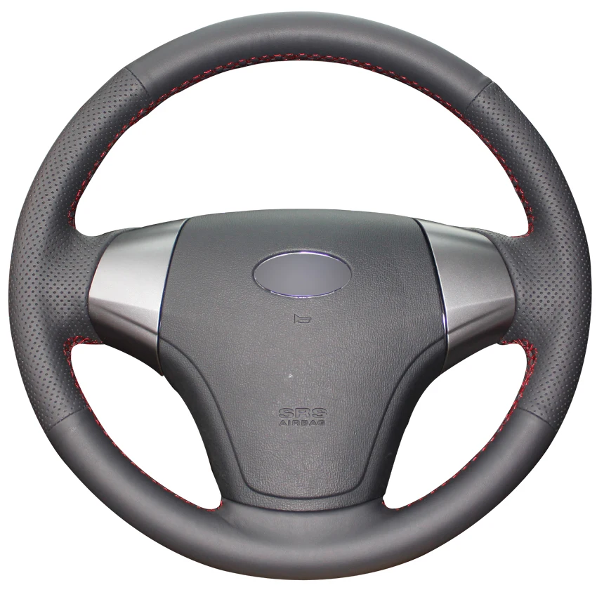 

Customize Black Artificial Leather Hand Sew Steering Wheel Skin Cover for Hyundai Elantra 2007 2008 2009 2010