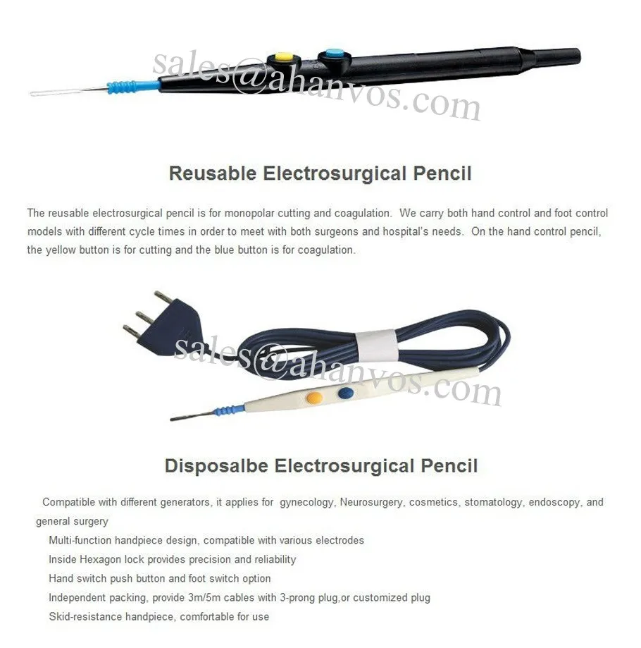 Electrosurgical Diathermy Monopolar Pencil - Buy Resuable Insulated