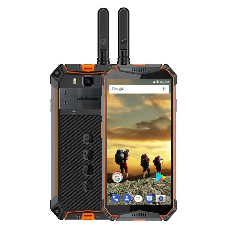 

Unlocked Ulefone Armor 3T Walkie Talkie Function Phones 4GB+64GB10300mAh Battery 5.7 inch IP68/IP69K Waterproof Mobile Phone, Black orange