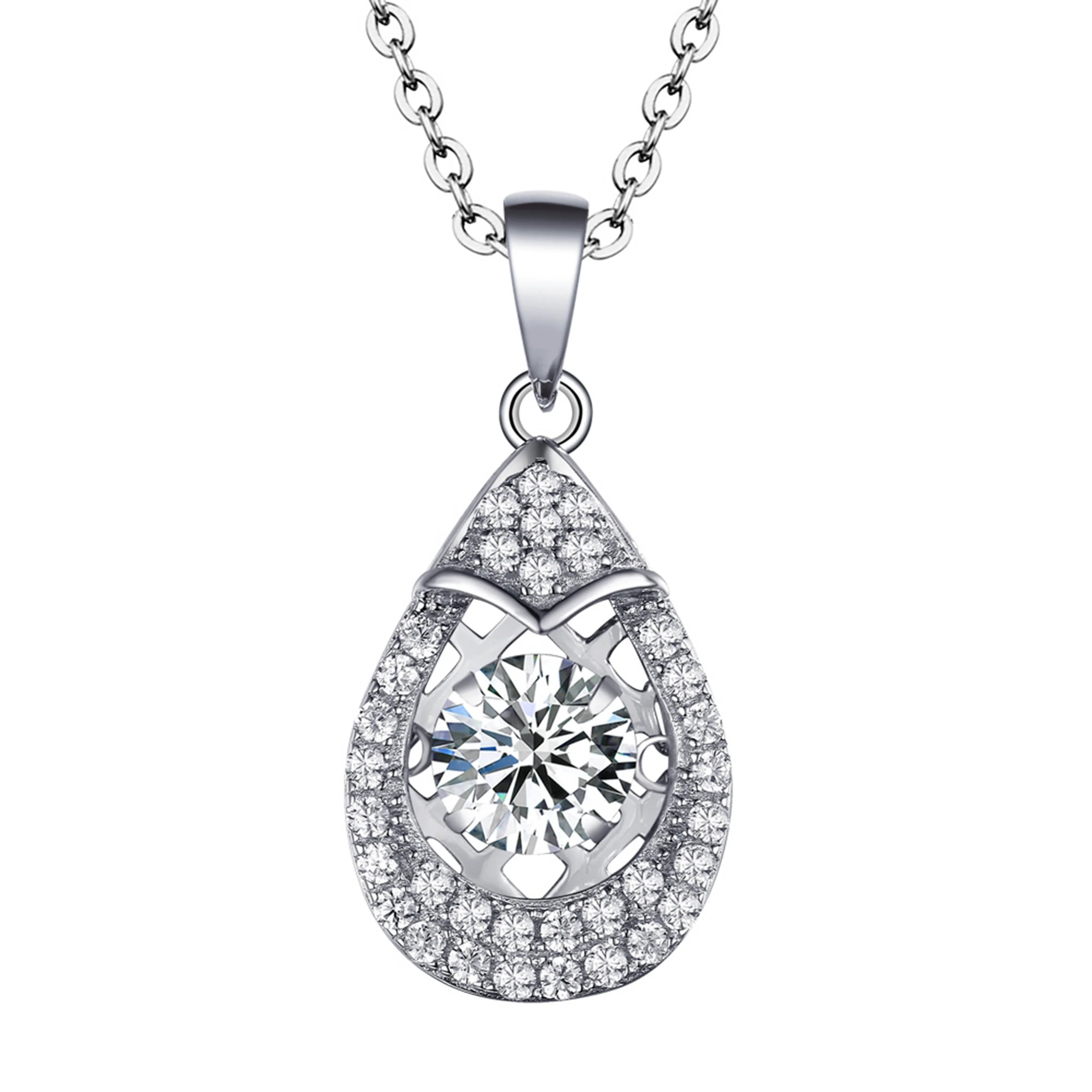 

925 Silver Zircon Jewelry Dancing Diamond Pendant Fashion Dancing Jewelry For Girl
