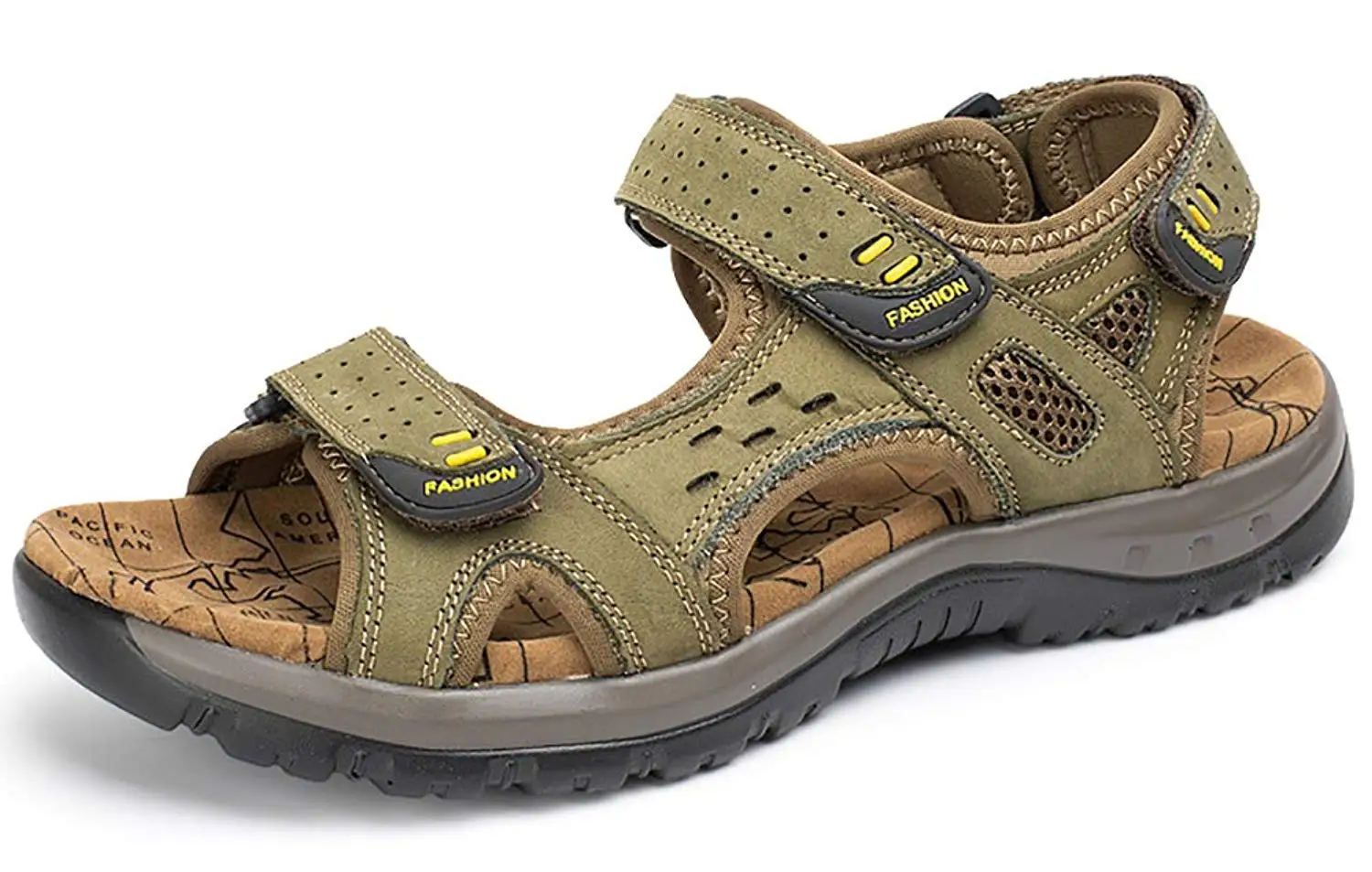 mens leather toe loop sandals