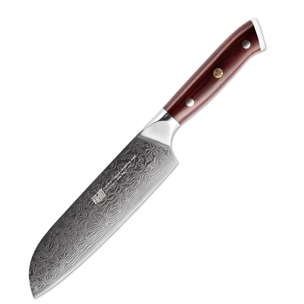

FINDKING AUS-10 Damascus Steel Rosewood Handle damascus Santoku knife 7 inch 67 layers Japanese Kitchen Knives
