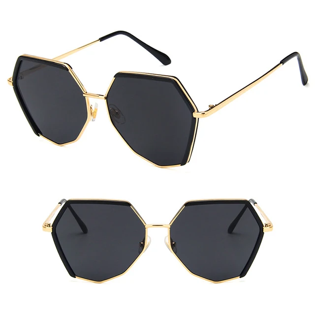 

DLL8592 Polygon irregular metal frame 2018 newest high fashion sunglasses