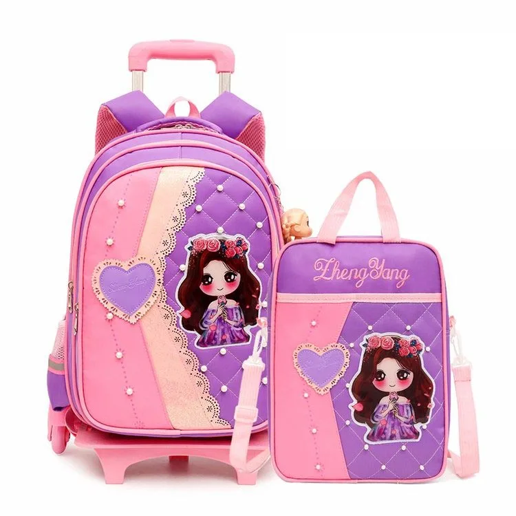 

Hot Sale Kids children school trolley bag wholesale school bags with trolley, 3 colors