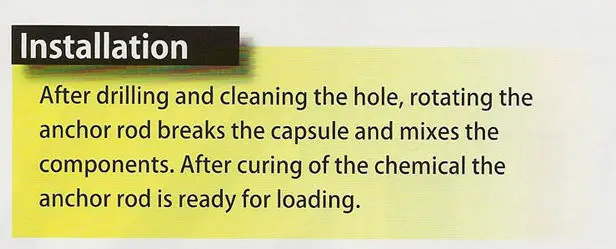 chemical anchor installation
