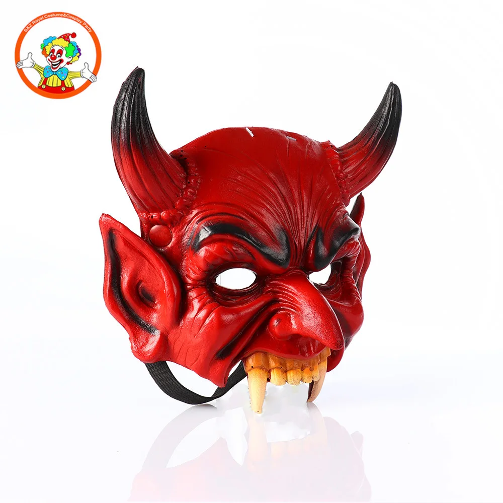 Roleparty Wholesale Pu Foam Horror Satan Lucifer Horned Devil Mask 9796