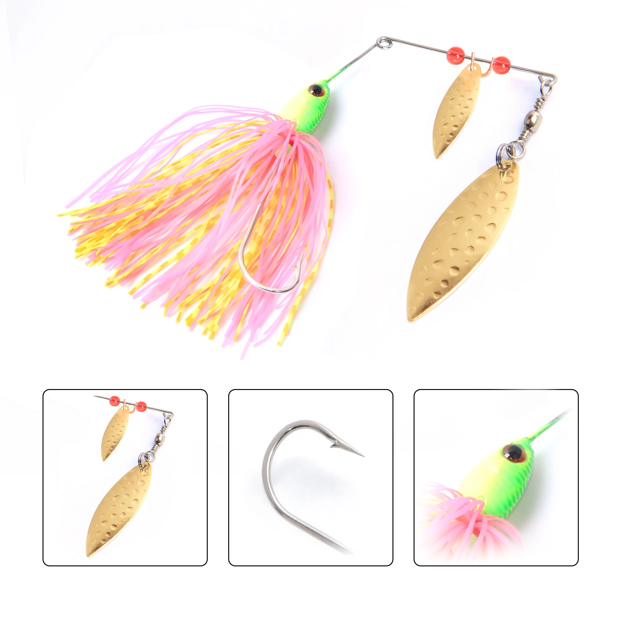 6pcs/set New Type Spinner Fishing Lure With Brass Fishing Spoon Metal