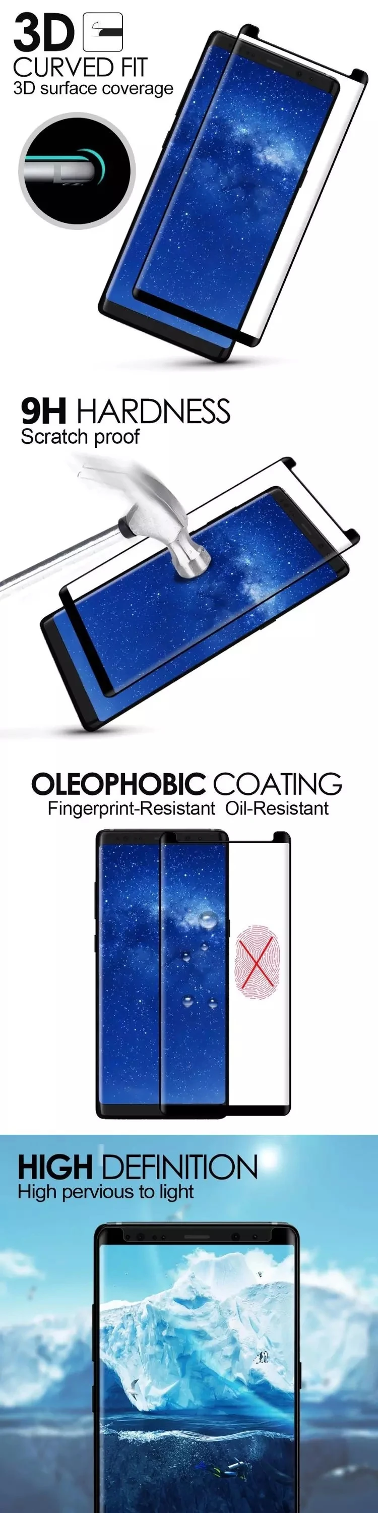 Lito Case Friendly 3d Curved Full Cover Tempered Glass Cell Phone