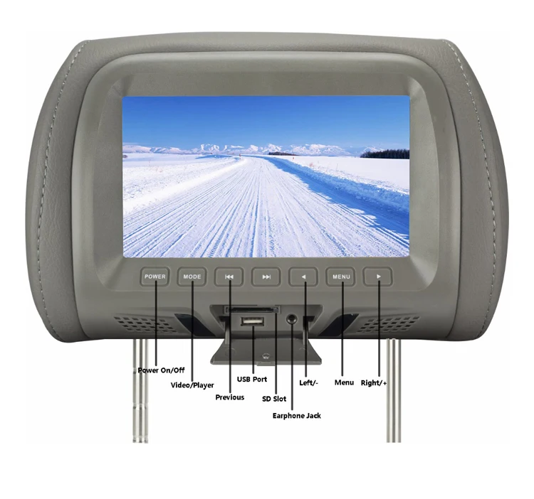 480 Resolution Screen Car Headrest Monitors 1pc 7 Inch MP5 JSCARLIFE 800 