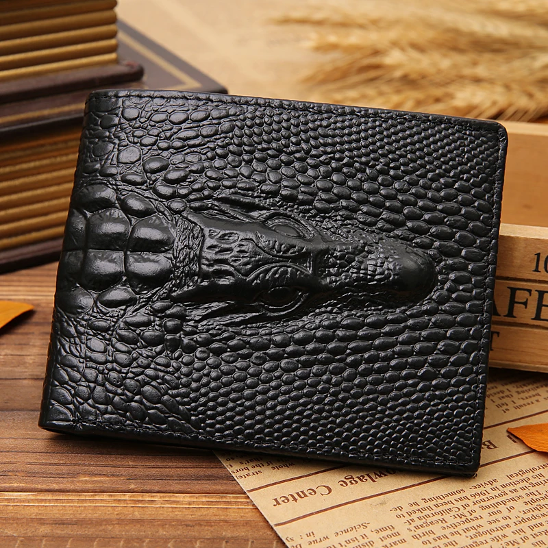 

Wholesale Crocodile leather wallet men, Black,coffee