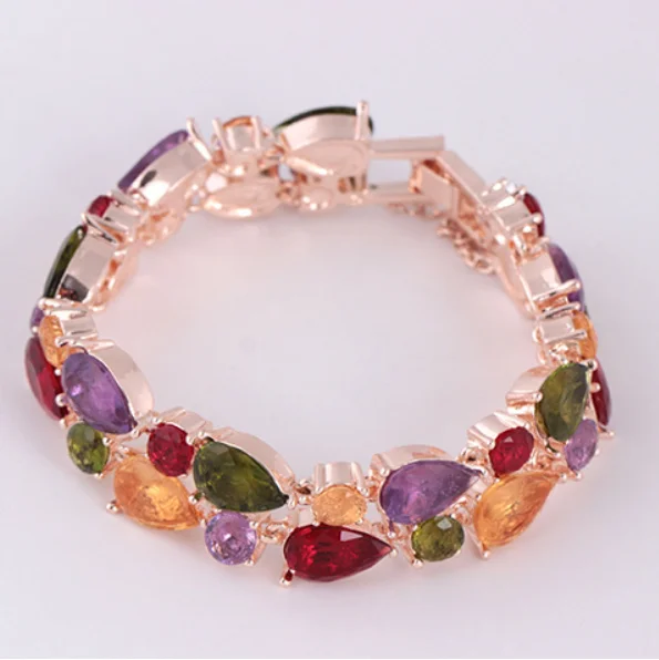 

A27 Dvacaman 2019 Fashion Concise Colorful Temperament Multi-color Drill Bracelet Women Jewelry Accessories Wedding Gift Party