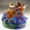 Liuli crystal money frog as feng shui ornament