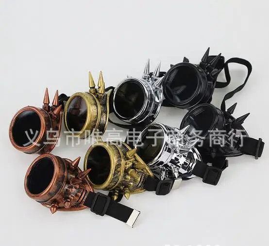 

Victorian Gothic Cosplay Rivet Steampunk Goggles Glasses Welding Punk free shipping
