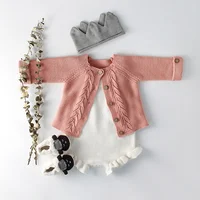 

European fashion baby long sleeve knitted romper