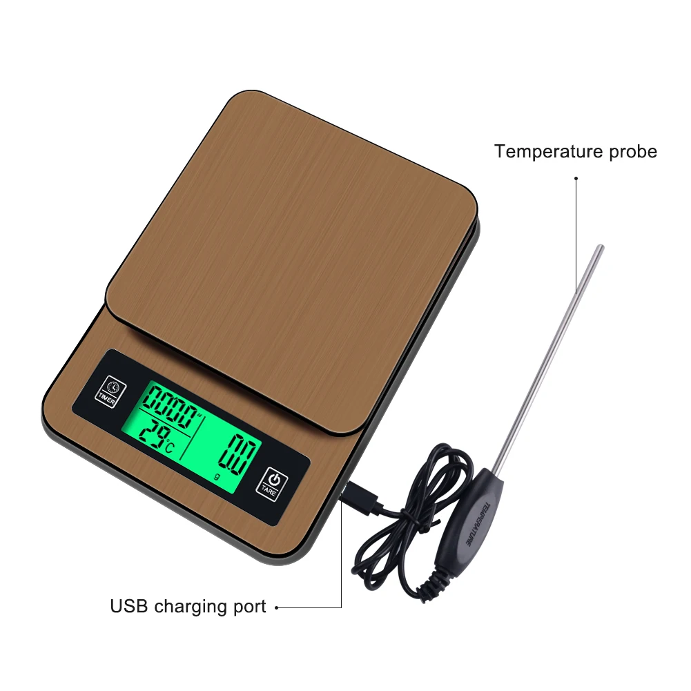 2018 new  0.1g -1000g   Digital Scales With Probe Timing  Coffee Electronic Scale