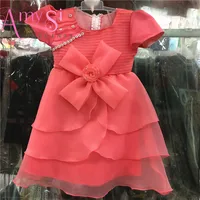 

2.35 Dollar GQ108 Christening Gown Lace 1st Birthday Outfits Festival Party little girls kids princess dress