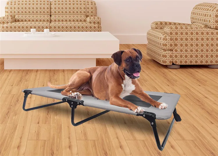 Foldable Portable Breathable Rasied Elevated Pet Dog Bed With Iron
