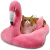 Cute Flamingo Cat Bed Sofa Large Size,Pet Cave Soft Cat Cuddle Bed, Lovely Pet Supplies for Cats Kittens,Pink