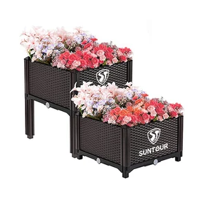 Image of New Degin Plastic Raised Garden Bed DIY Vegetable Plastic Plant Box Pots For Plants Garden Decoration