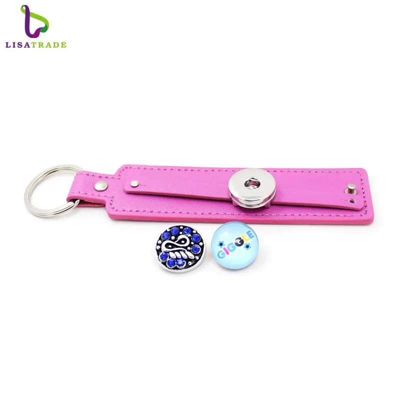 
Wholesale Mix Color Snap Button Pu Leather Keychain Wholesale Jewelry Fit 8mm Slide Charms/letters ,Accept Custom Bracelet 